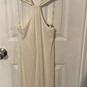 Elegant Cream Halter Dress